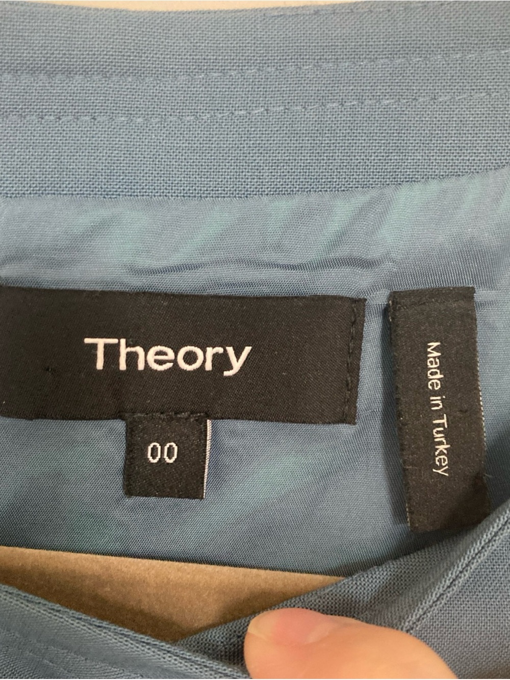 Theory Risbana Wool Sheath Dress Size 00 Blue Stretch Work Office Career - Picture 9 of 14